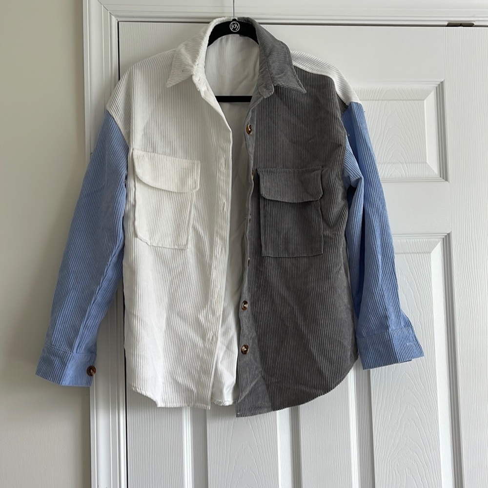 Corduroy Patchwork Shacket - image 1